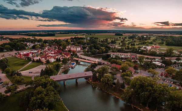 frankenmuth drone shot